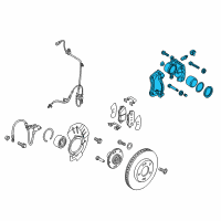 OEM Kia Soul Front Brake Caliper Kit, Left Diagram - 58180B2A00