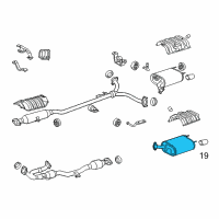 OEM 2017 Lexus ES350 Rear Exhaust Tail Pipe Assembly Diagram - 17440-0P130