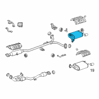 OEM 2016 Lexus ES350 Rear Exhaust Tail Pipe Assembly Diagram - 17430-0P470