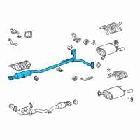 OEM 2014 Lexus ES350 Center Muffler Exhaust Pipe Diagram - 17420-0P160