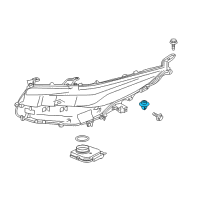 OEM 2022 Toyota Prius Prime Headlamp Screw Diagram - 90075-02069