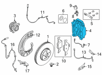 OEM 2017 BMW 530i Brake Caliper Right Diagram - 34-11-6-883-484