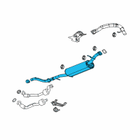 OEM 2010 Hummer H3T Exhaust Muffler Assembly (W/ Exhaust Pipe) Diagram - 94738538