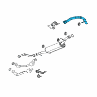 OEM 2009 Hummer H3 Exhaust Muffler Assembly (W/ Exhaust Pipe) Diagram - 94700609