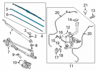 OEM 2021 Kia Sorento Blade Assy-Wiper, Pas Diagram - 98360F2500