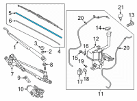 OEM 2021 Kia Sorento Rubber Assembly-WIPER Bl Diagram - 98361F2500