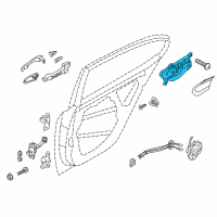 OEM 2020 Kia Cadenza Rear Door Inside Handle Assembly, Left Diagram - 83610F6000SA1