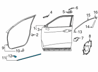 OEM Toyota Venza Lower Weatherstrip Diagram - 67863-48030