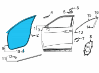 OEM Toyota Venza Door Weatherstrip Diagram - 67861-48130