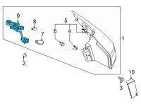 OEM Nissan Socket Assy-Rear Combination Lamp, RH Diagram - 26551-6RR0A