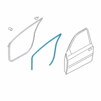 OEM 2013 Hyundai Accent Weatherstrip-Front Door Body Side LH Diagram - 82110-1R000-4X