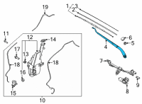 OEM 2022 Kia Seltos Windshield Wiper Arm Assembly Diagram - 98321Q5000