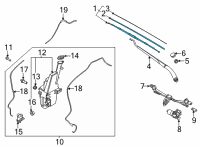 OEM 2022 Kia Telluride Passeger Windshield Wiper Blade Assembly Diagram - 98360Q5000