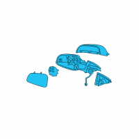 OEM Saturn Aura Mirror, Outside Rear View Diagram - 20893713