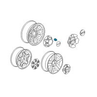 OEM Cadillac Wheel Nut Cap Diagram - 9598138