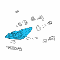 OEM 2009 Hyundai Genesis Head Lamp Sub Assembly, Right Diagram - 92104-3M100