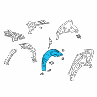 OEM 2022 Toyota Corolla Wheelhouse Liner Diagram - 65637-02130
