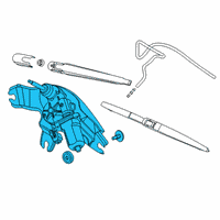 OEM Hyundai Palisade Rear Wiper Motor & Linkage Assembly Diagram - 98700-S8000