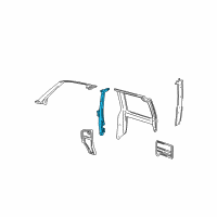 OEM Chevrolet Astro Molding Asm-Front Side Door Lock Pillar Garnish *Graphite)(Pa Diagram - 15606777