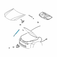 OEM 2011 Lexus HS250h Hood Support Assembly, Right Diagram - 53440-75010