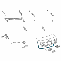 OEM 2008 Lexus GS460 Weatherstrip, Luggage Compartment Door Diagram - 64461-30340