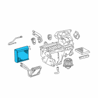 OEM 2004 Toyota Matrix Evaporator Core Diagram - 88501-02080