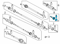OEM 2021 Hyundai Kona Electric Boot Kit-FR Axle Diff Side Diagram - 49542-K4000