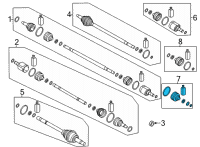OEM 2021 Hyundai Kona Electric Boot Kit-FR Axle Wheel Side Diagram - 49541-K4000