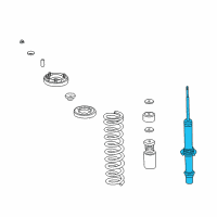 OEM 2000 Honda Accord Shock Absorber Unit, Right Front Diagram - 51605-S84-A07