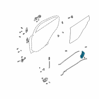 OEM 2004 Kia Rio Rear Door Latch Assembly, Left Diagram - 81415FD100