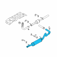 OEM Ford E-350 Club Wagon Muffler W/Tailpipe Diagram - 4C2Z-5230-GA