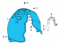 OEM 2020 Chevrolet Corvette Wheelhouse Liner Diagram - 84863634