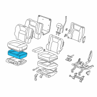 OEM 1998 Honda CR-V Pad & Frame, Right Rear Seat Cushion Diagram - 82132-S10-J01