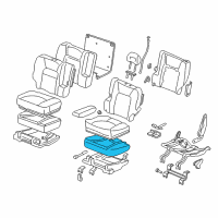 OEM 1997 Honda CR-V Pad & Frame, L. RR. Seat Cushion Diagram - 82532-S10-J01