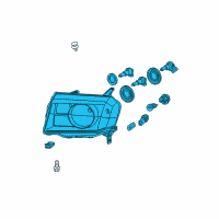 OEM 2012 Honda Pilot Headlight Assembly, Driver Side Diagram - 33150-SZA-A11