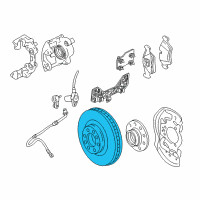 OEM 2002 Saturn LW300 Front Brake Rotor Diagram - 21019788