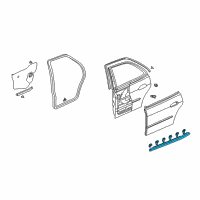 OEM Acura MDX Seal, Right Rear Door Sill (Lower) Diagram - 72827-S3V-A02