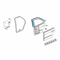 OEM Acura MDX Sub-Seal, Right Rear Door Diagram - 72825-S3V-A01