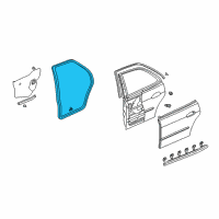 OEM 2002 Acura MDX Weatherstrip, Left Rear Door Diagram - 72850-S3V-A01