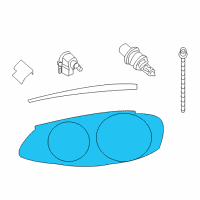 OEM 2000 Chrysler LHS Passenger Side Headlight Assembly Diagram - 4780014AE