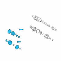 OEM 2009 Pontiac Vibe Boot Kit, Front Wheel Drive Shaft Tri-Pot & Cv Joint Diagram - 19204684