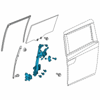 OEM 2013 Honda Odyssey Regulator Assembly Left, Rear Diagram - 72750-TK8-A12