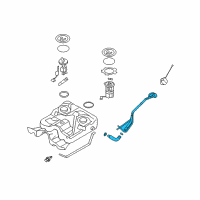 OEM Hyundai Santa Fe Filler Neck & Hose Assembly Diagram - 31030-0W050