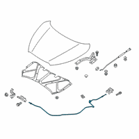 OEM 2021 Nissan Kicks Cable Assembly-Hood Lock Control Diagram - 65620-5RB0A