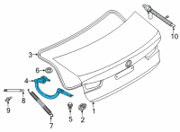 OEM 2021 BMW 430i xDrive RIGHT TRUNK LID HINGE Diagram - 41-00-9-879-264