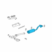 OEM 2003 Chevrolet Express 2500 Exhaust Muffler Assembly (W/ Exhaust Pipe & Tail Pipe) Diagram - 25834229