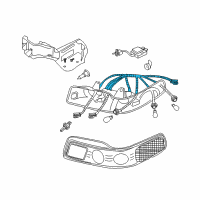 OEM 2004 Cadillac Seville Harness Asm, Headlamp Wiring Diagram - 15358374