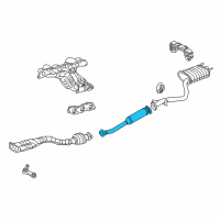 OEM Lexus IS300 Exhaust Center Pipe Assembly Diagram - 17420-46550