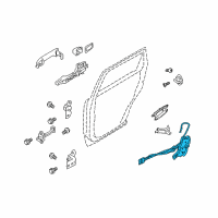 OEM 2009 Kia Borrego Rear Door Latch Assembly, Left Diagram - 814102J010