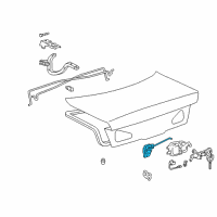 OEM Lexus ES300 Luggage Compartment Door Lock Assembly Diagram - 64600-33060